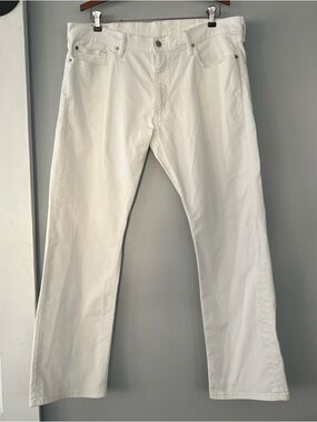 Levi's 514 White Jeans Men’s Size W38 X L30 Straight Regular Fit Denim
